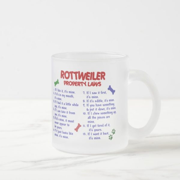 ROTTWEILER Property Laws 2 Frosted Glass Coffee Mug