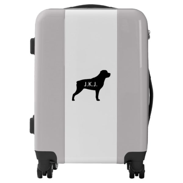 Rottweiler Silhouette Personalized Luggage