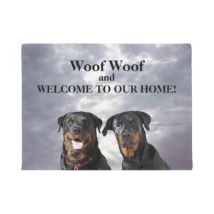 Rottweiler Woof Welcome Doormat