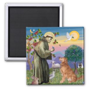 Saint Francis - Golden Retriever (#1) Magnet
