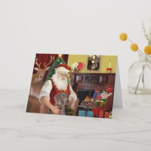 Santa's Weimaraner (N) Holiday Card