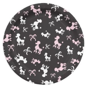 Sassy Poodles Paper Plate