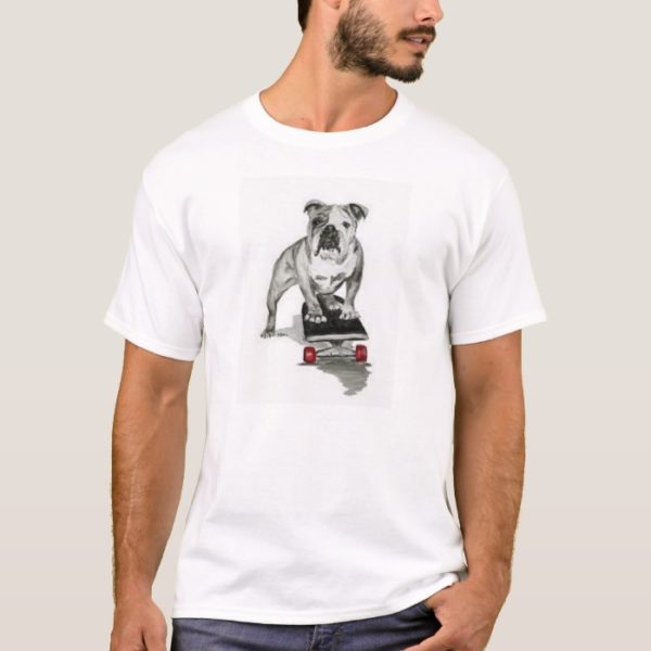 Skateboarding Bulldog T-Shirt