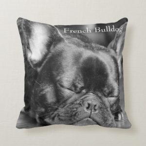 Sleeping French Bulldog Throw Pillow