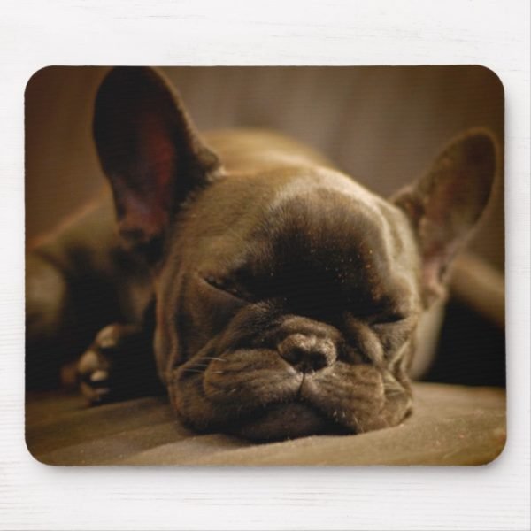 Sleepy French Bulldog Mouse Pad