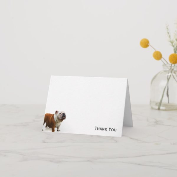 Smiling Bulldog Thank You Card