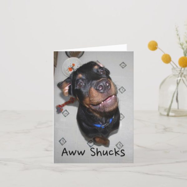 Smiling Rottweiler Puppy Thank You Note Card