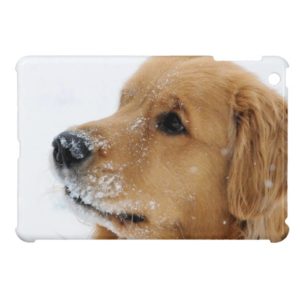 Snow Dog Golden Retriever iPad Mini Cover