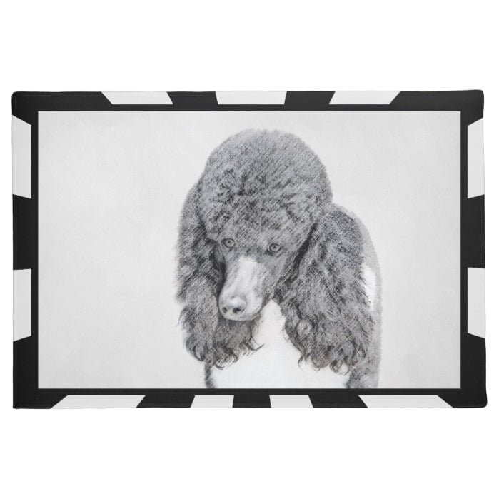 Standard Poodle Parti Painting - Original Dog Art Doormat