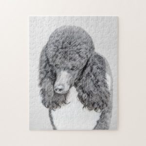 Standard Poodle Parti Painting - Original Dog Art Jigsaw Puzzle