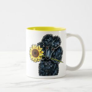 Sunny Black Miniature Poodle Two-Tone Coffee Mug