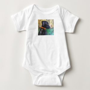 Sweet Black Lab Baby T Shirt by Willowcatdesigns