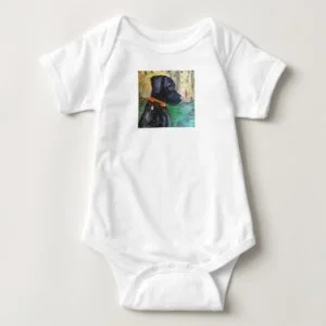 Sweet Black Lab Baby T Shirt by Willowcatdesigns
