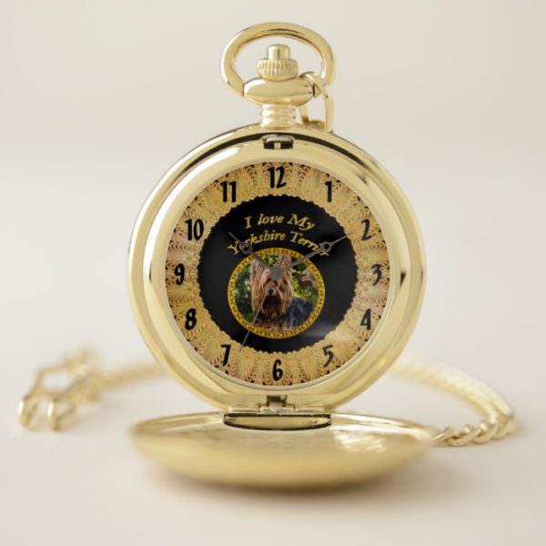 Sweet Yorkshire terrier small dog Pocket Watch