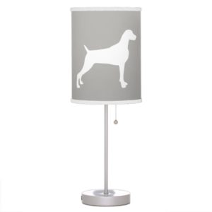 TAUPE WEIMARANER SILHOUETTE TABLE LAMP