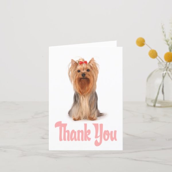 Thank You Yorkshire Terrier Puppy Card - Blank