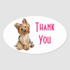 Thank You Yorkshire Terrier  Puppy Dog Stickers
