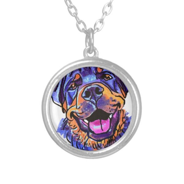 The Rottweiler Love of My Life Silver Plated Necklace
