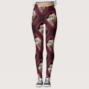 Toy poodle puppy art leggings