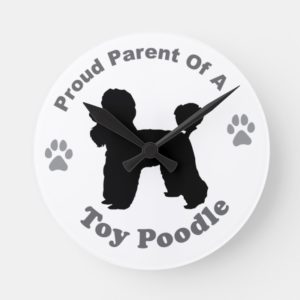Toy Poodle Round Clock
