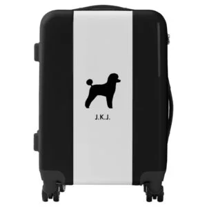 Toy Poodle Silhouette with Custom Text Luggage