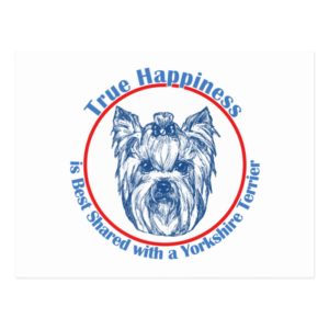 True Happiness with a Yorkshire Terrier Postcard