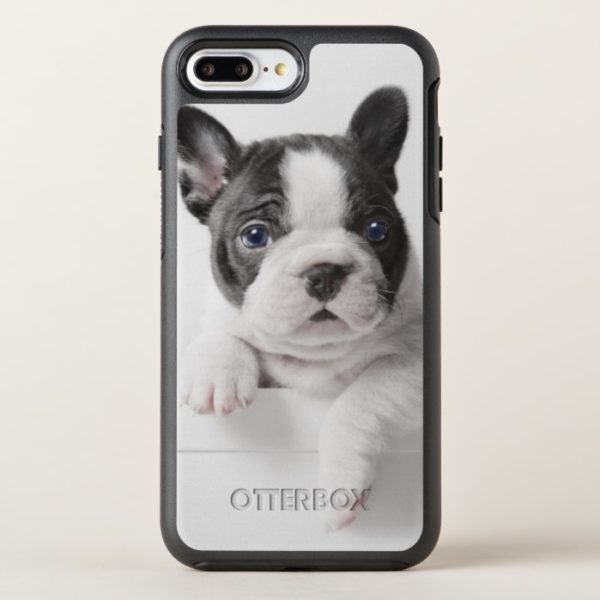Two French Bulldog Puppies Peer Over A Wall OtterBox iPhone Case