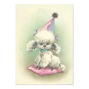 Vintage Party Poodle Birthday Invitation