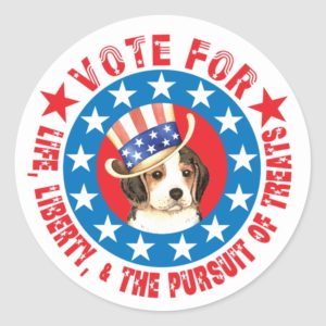 Vote for Beagle Classic Round Sticker