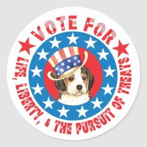 Vote for Beagle Classic Round Sticker