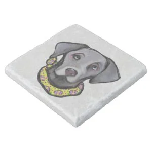 Weimarana Easter Stone Coaster