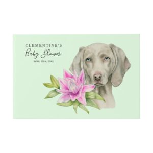 Weimaraner Dog and Lily Watercolor | Baby Shower Guest Book