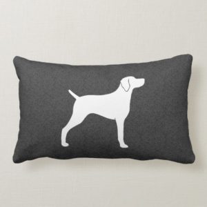 Weimaraner Dog Silhouette Lumbar Pillow