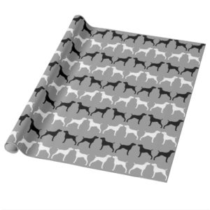 Weimaraner Dog Silhouettes Pattern Wrapping Paper