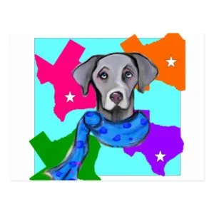 WEIMARANER IN HOUSTON POSTCARD