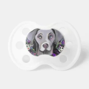 WEIMARANER MARDI GRAS PACIFIER