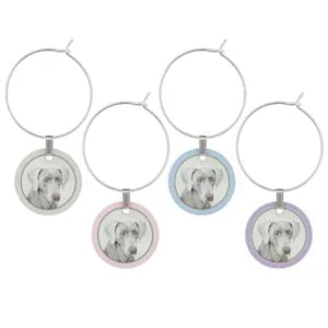 Weimaraner Painting - Cute Original Dog Art Wine Charm