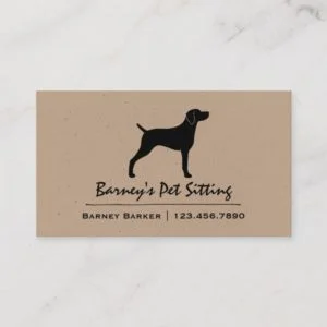 Weimaraner Silhouette Business Card