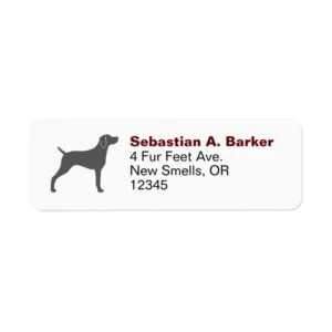 Weimaraner Silhouette Label
