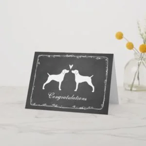 Weimaraner Silhouettes Wedding Congratulations Card