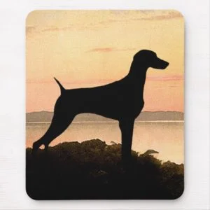 Weimaraner Sunset Mouse Pad