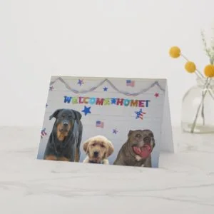 Welcome Home Military Dog Greeting Card