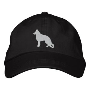White German Shepherd Dog Silhouette GSD Cool K9 Embroidered Baseball Hat