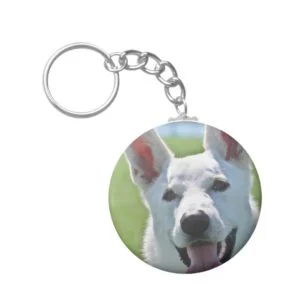 White German Shepherd Keychain