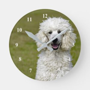 White Poodle Clock