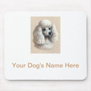 White Poodle Mouse Pad