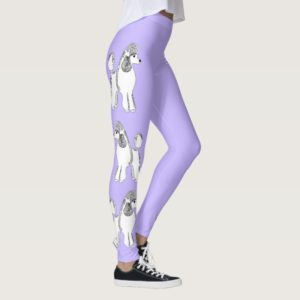 White Poodles Lilac Women's Leggings