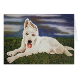 White Shepherd Dog Card