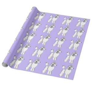 White Standard Poodles Lilac Wrapping Paper