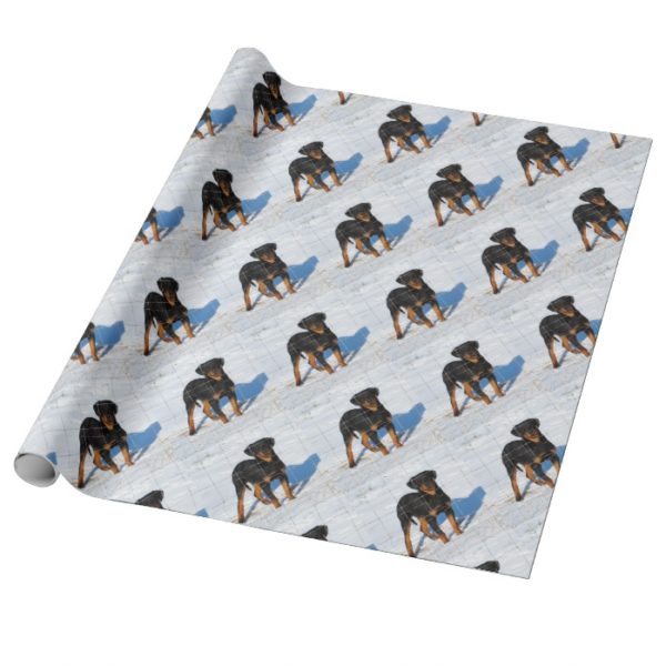 Winterland Rottweiler Wrapping Paper